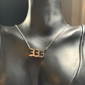333 Silver Angel Number Necklace